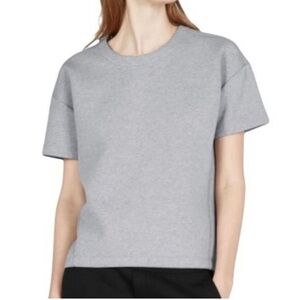Everlane Short Sleeve Scuba Top Boxy Sweatshirt Structured Gray women’s size‎ S